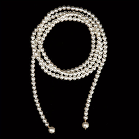 Classic French-Inspired Shell Pearl Necklace, Perfect for Everyday or Special Events, a Timeless and Elegant Piece of Luxury Jewelry with Versatile Long Chain