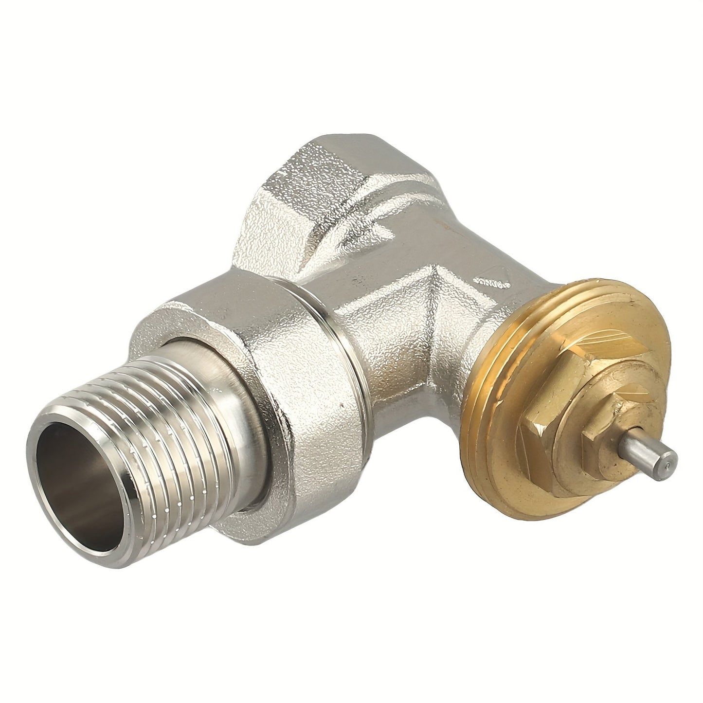 Brass angle regulating valve without thermostatic head in DN15/DN20 size.