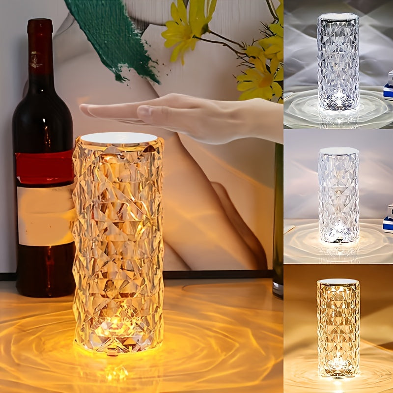 Dreamlike RGB crystal rose night light with 16 colors, touch and remote control, USB charging, dimmable desk lamp - perfect as an atmosphere light, Christmas or Halloween gift.