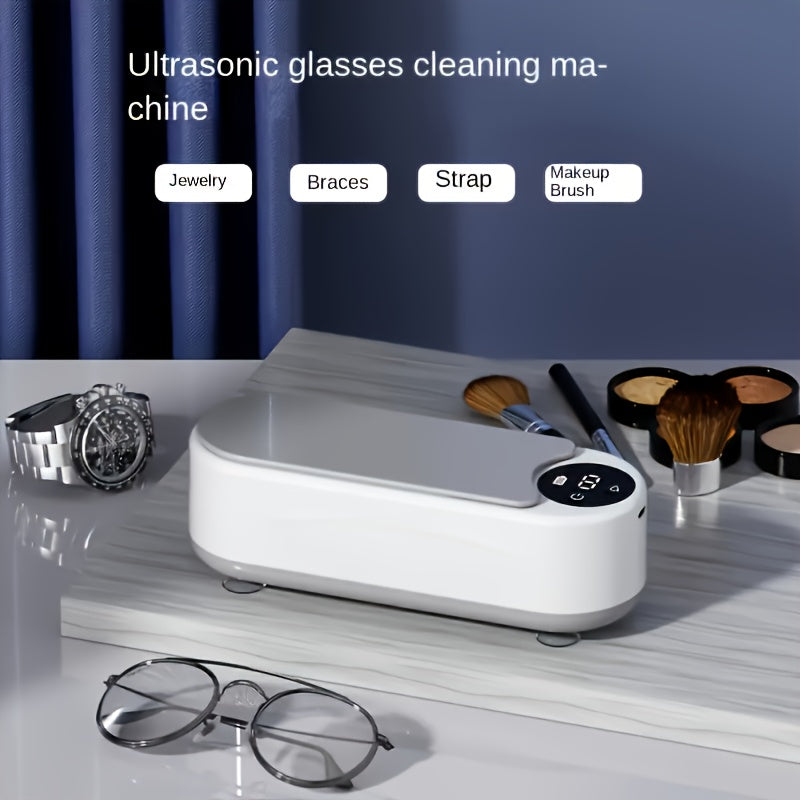 Our Electric Jewelry Glasses Cleaner offers high-frequency, quick cleaning in a multi-functional electric cleaning box. Safe for use on jewelry, makeup brushes, and various materials such as PVC, real leather, real faux fur, and plastic. Chemical-free