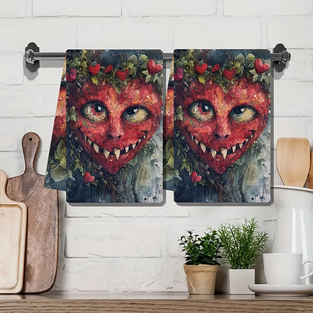 Valentine's Day-themed kitchen towels are here! Get two ultra soft and highly absorbent dish hand towels for your holiday decor. These towels are machine washable and measure 16x24 inches each. Don't miss out on these gorgeous 2KYSYS1217496 towels.