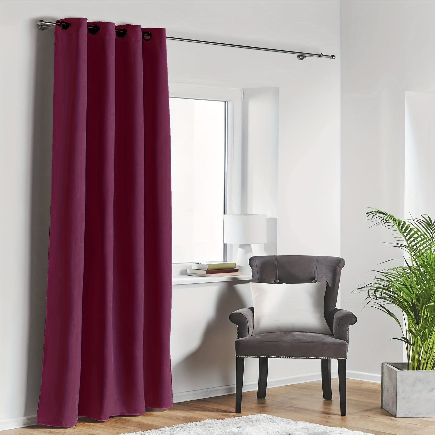 Blackout Curtain with Loop for Bedroom - Provides Heat Insulation, Energy Savings, Noise Reduction, and Shading - Also Suitable for Living Room - 180g Weight