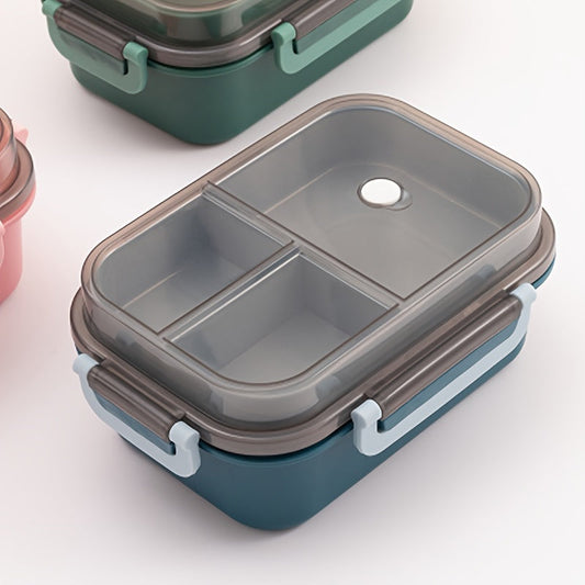 Double-Layer Lunch Box with Tableware, Microwave-Safe and Spacious Design, Perfect for Office, School, and Travel, Must-Have Kitchen Item, Made with Food-Grade Plastic Material