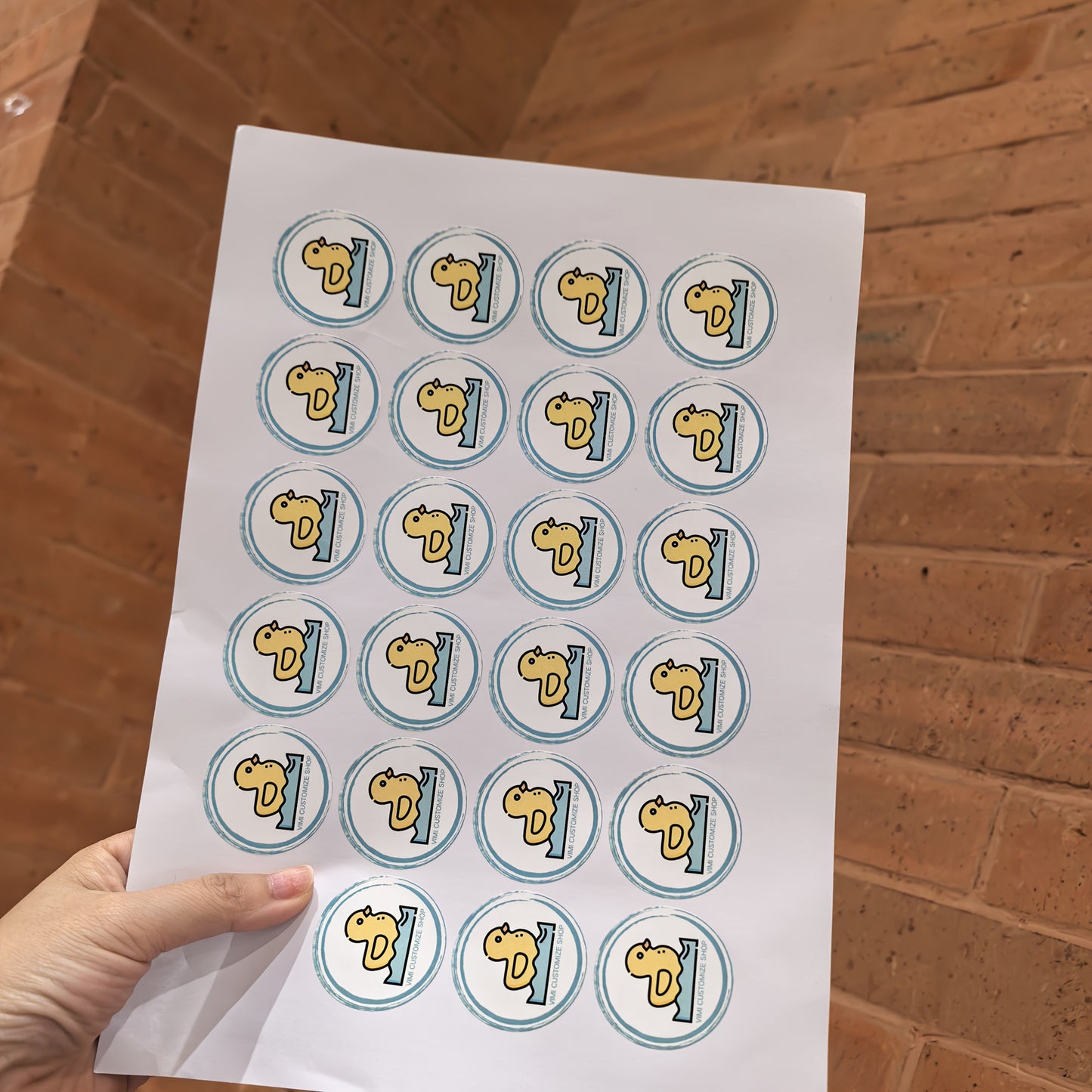 Custom stickers measuring 3.99 cm in size are available in waterproof PVC transparent and white bottom PP paper materials. These stickers can feature your logo, wedding or birthday designs, personalized labels for Christmas and Halloween gifts, or small