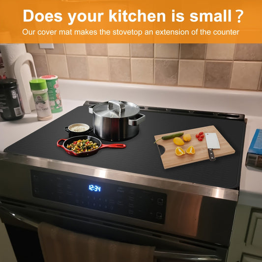 Protect your electric stove with our Silicone Stove Top Cover Pad. This heat-resistant glass cover features anti-slip properties and is waterproof. It is foldable for convenient storage and has raised wide ridges for added safety. Ideal for home kitchen