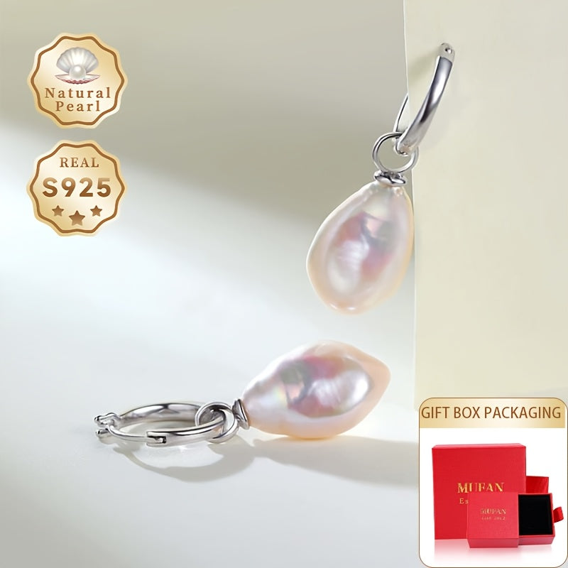 New retro baroque pearl earrings measuring 11mm in size, plated with S925 silver and platinum. These earrings come with detachable accessories for versatile individual wear.