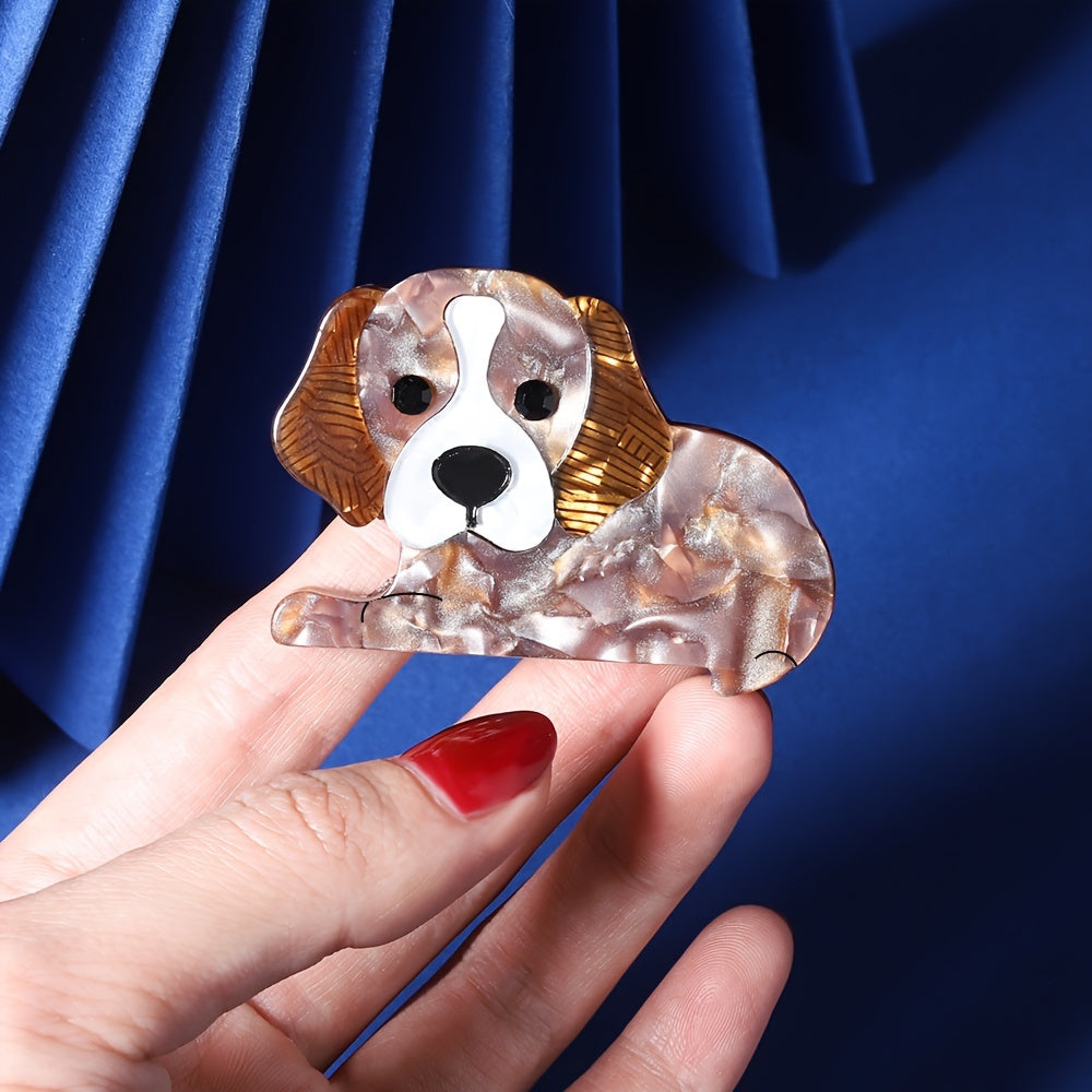 Adorable Acrylic Dog Brooches with Non-Slip Pin, Perfect for Adding a Cute Touch to Your Clothing Accessories