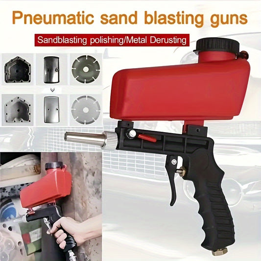 Portable 90psi Gravity-Fed Sandblasting Gun - Ideal for RVs & Accessories for Rust Removal & Detailing.