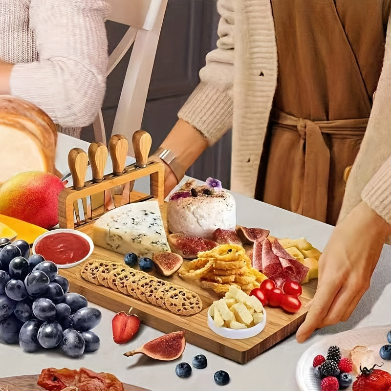 Cheese Board Set featuring bamboo and wooden options, and creative designs for kitchen use.