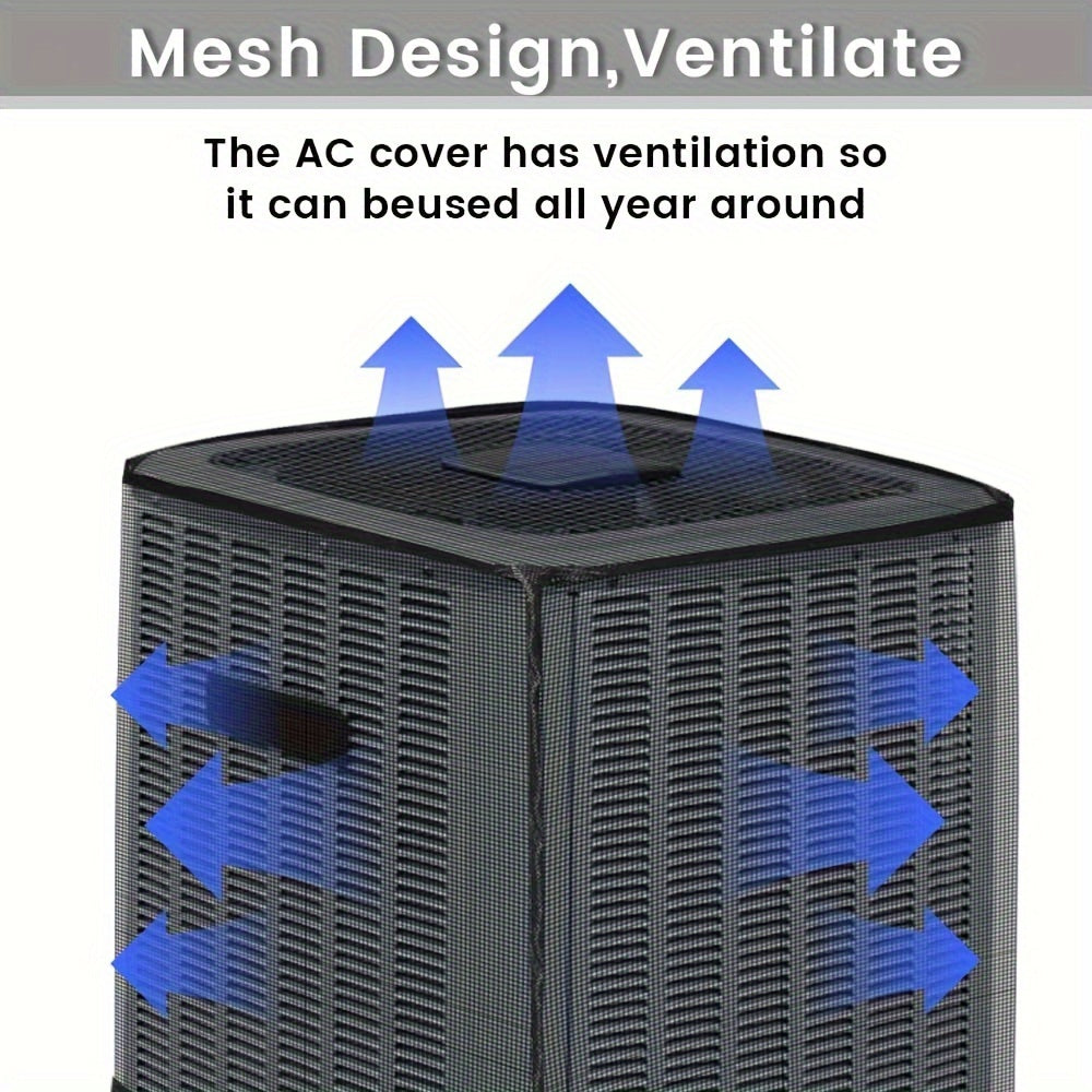Защитите свой наружный кондиционер круглый год с помощью нашего регулируемого защитного чехла из сетки. Не допускайте попадания листьев и мусора без необходимости подключения к электросети.