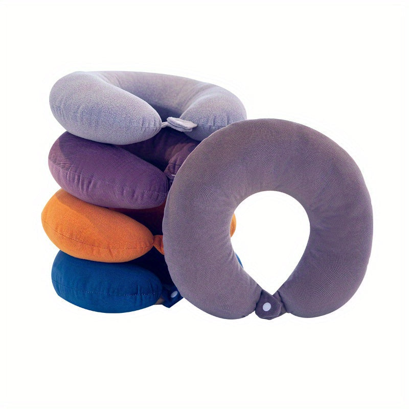 Soft and cozy U-shaped neck pillow for travel, office, and napping - perfect for airplanes and car rides