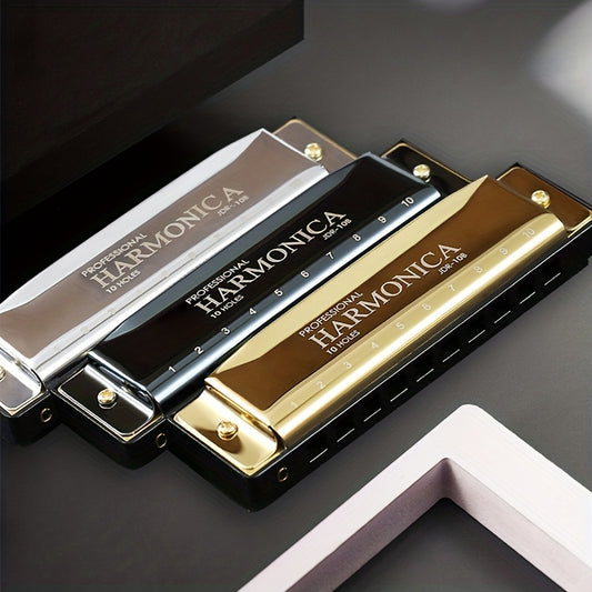 10-hole C Key Blues Harmonica with Hard Case - Ideal for beginners, students, and professionals - Great gift for Eid Al-Adha