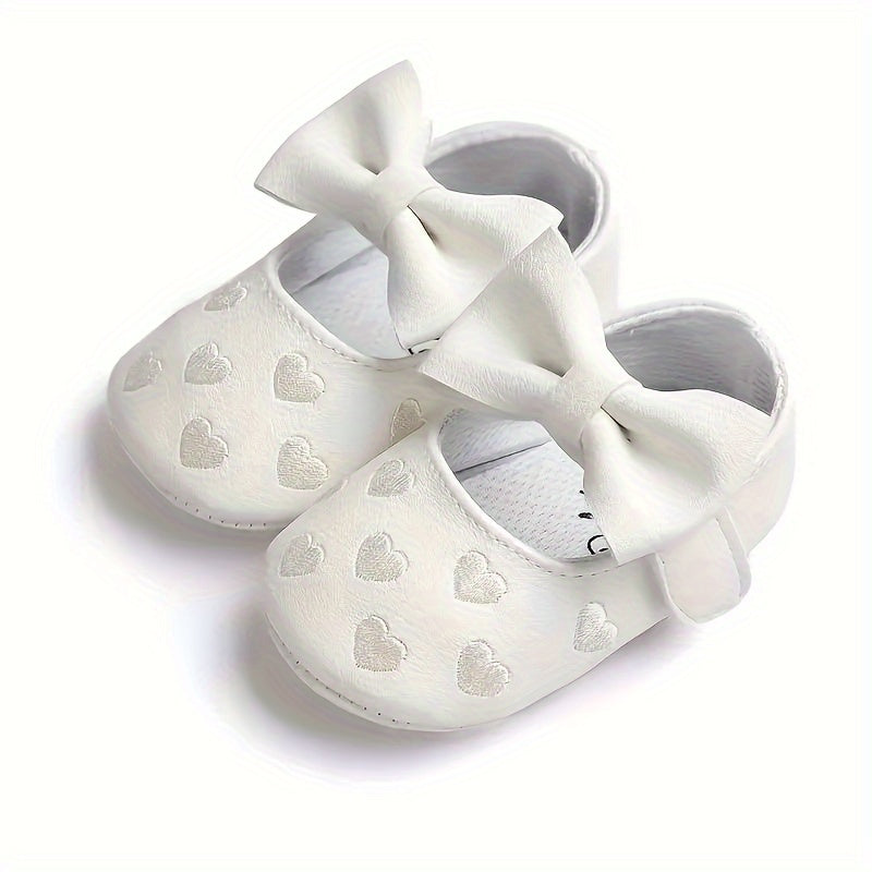 Baby girl's solid color princess dress shoes, non-slip and comfy performance footwear for infants.