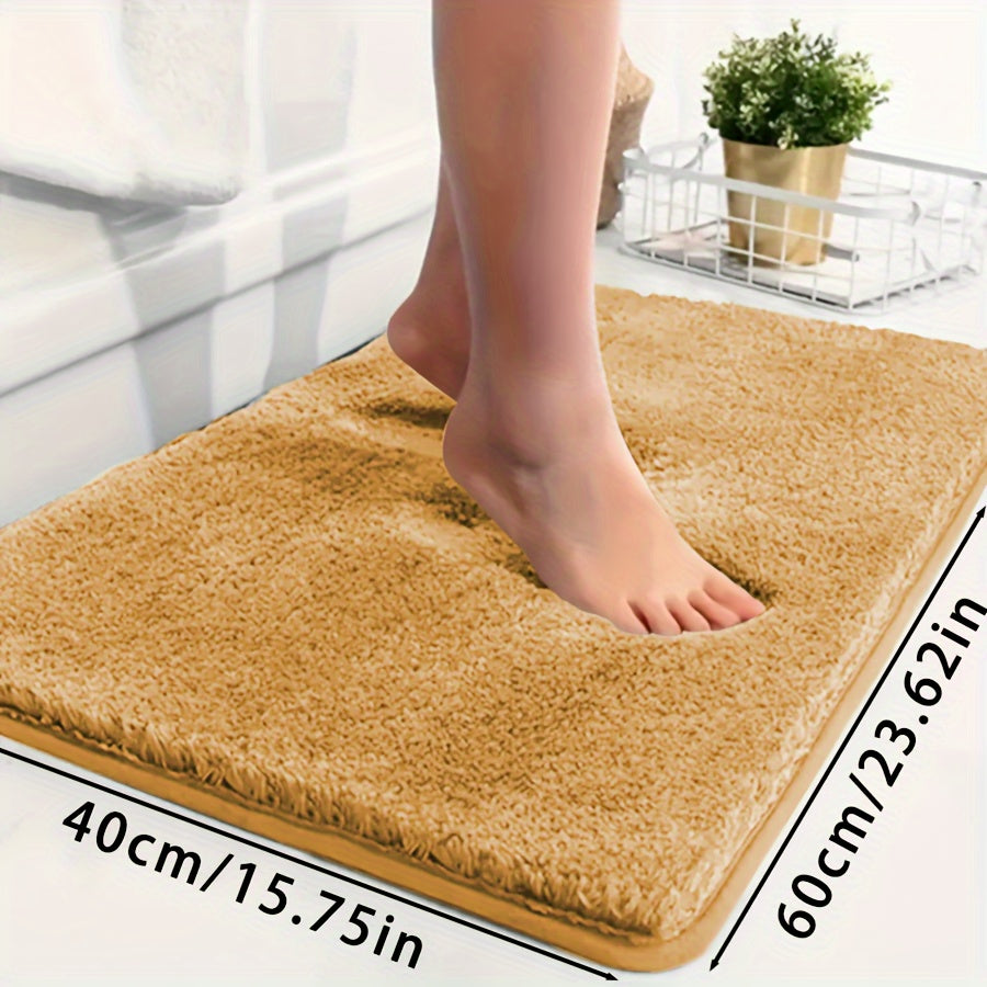 Ultra-soft bathtub mat with non-slip backing, absorbent and fade-resistant. Perfect for bathroom, laundry room, or entranceway.