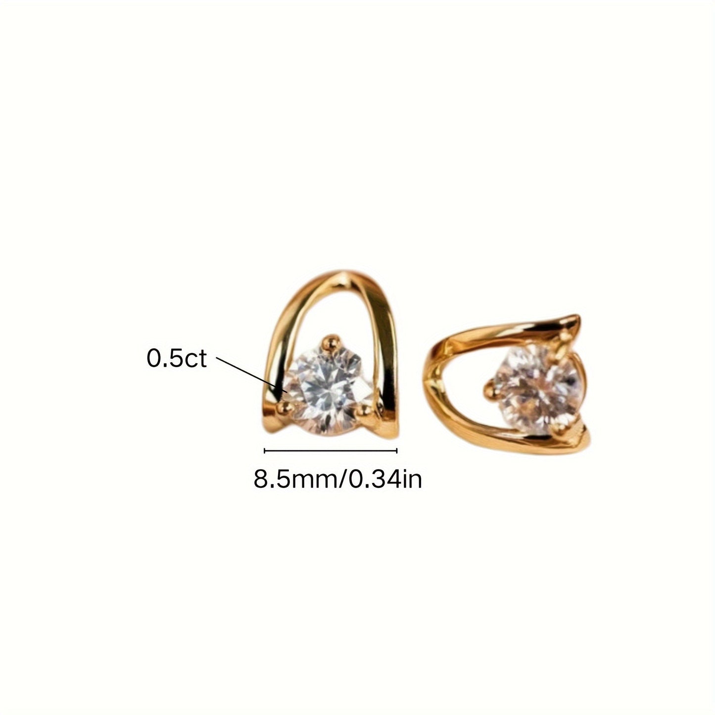 These 1ct*2 carat Moissanite earrings are set in S925 sterling silver and plated with 18K Gold. The total weight of the earrings is approximately 2.5g, making them a perfect anniversary gift for women who appreciate high-quality jewelry.