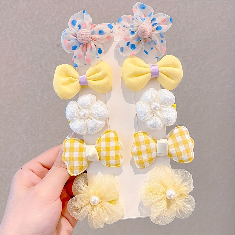 10 cute flower hair clips - ideal for girls' summer outings.