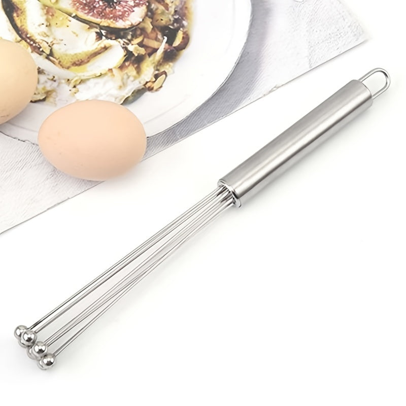 One piece or two pieces of a 25.4cm/30.48cm stainless steel ball whisk, perfect for mixing eggs, creams, and other ingredients in the kitchen during baking.