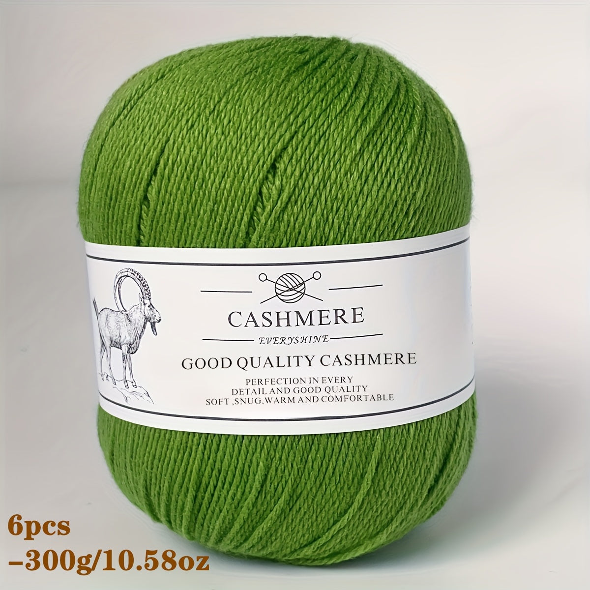 6-Pack Luxurious Cashmere Yarn for Knitting and Crocheting - Soft, Warm, Durable 80% Cashmere 20% Acrylic Blend - Perfect for Sweaters, Pants, Gloves, Hats, and DIY Crafts - 1.76oz Each