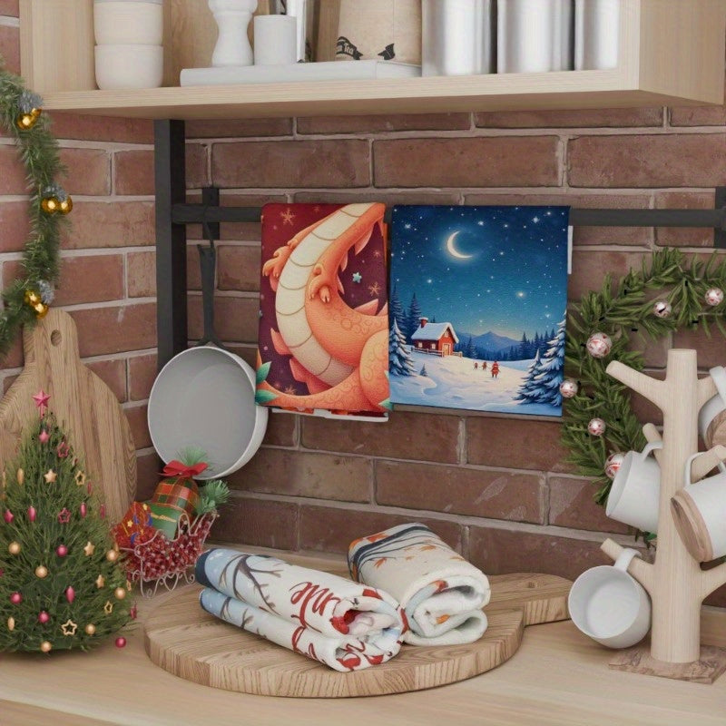 Set of 4 pieces measuring 18 by 66.04 cm showcasing a Winter Christmas Theme including a Snowman, Snowflakes, and Christmas Deer to create a cozy winter ambiance.