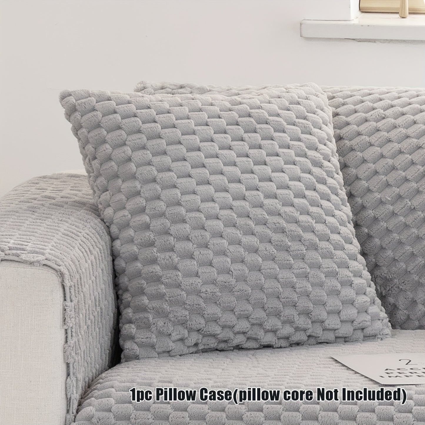 Honeycomb velvet sofa cover, pet-friendly furniture protector for all rooms.