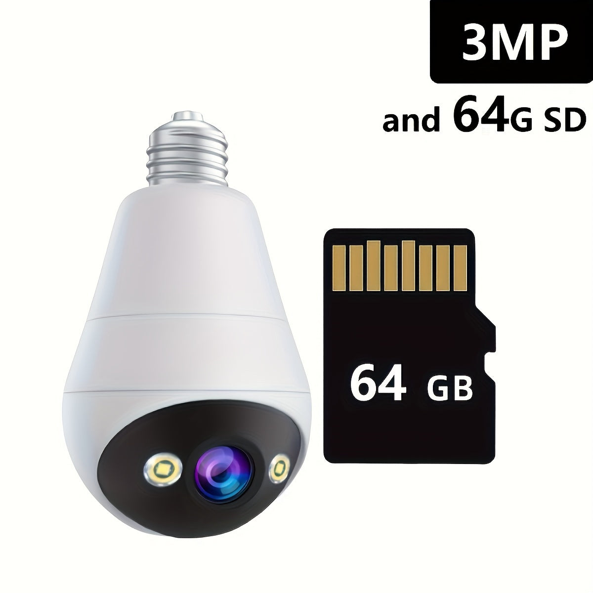 Introducing the JOOAN Smart HD WiFi Camera featuring Built-in Light - 3MP E27 Bulb, Day & Night Full Color, Audio Alarm for Nursery/Street/Garage, Home, Perfect for Any Situation