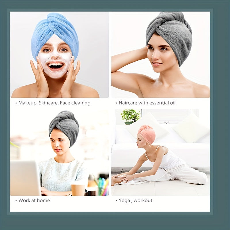 Fast drying hair towel made from soft, water-absorbing microfiber. Anti-frizz and anti-static. Ideal for bathroom use.