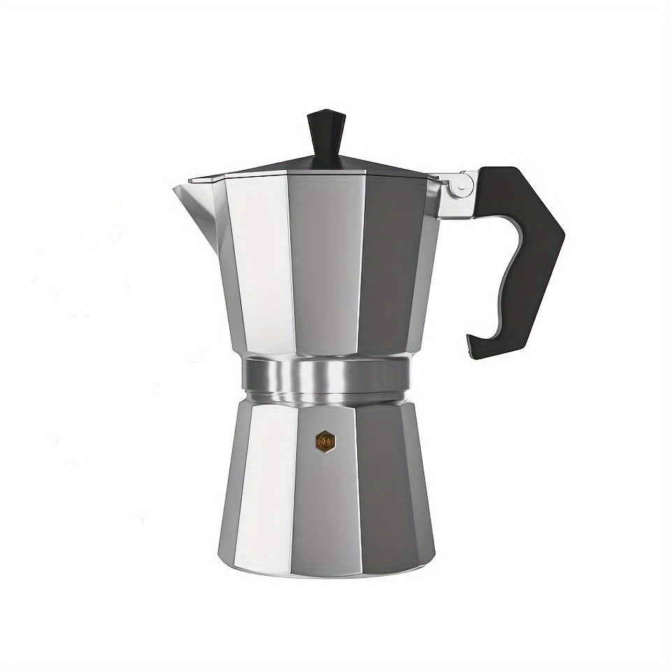 The Traditional Italian Espresso Maker - Stylish Aluminum Coffee Pot for Manual Brewing, No Electricity Required - Ideal for Making Mochas & Teas at Home, Elegant Design for Coffee Lovers, Handcrafted Espresso Machine|Classic Coffee Maker|Designed with a