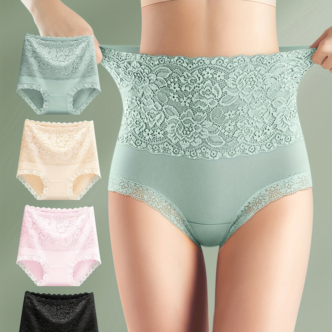 Floral print high waist briefs, seamless and comfy, perfect for women's lingerie.