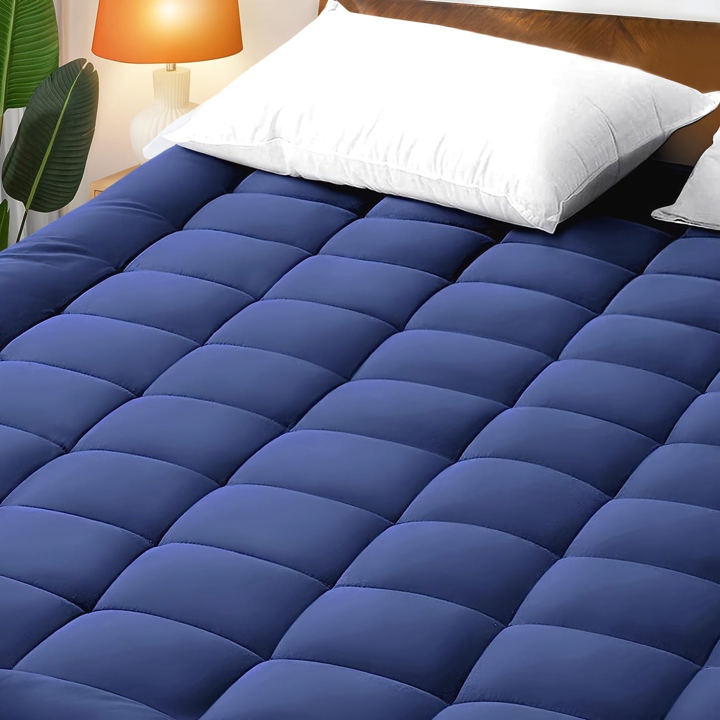 Experience the ultimate comfort with the ALLIFE Luxury Cooling Mattress Pad. This premium quilted topper features breathable and fluffy soft material with 5D spiral fiber fill for added support. The durable deep pocket design can accommodate mattresses