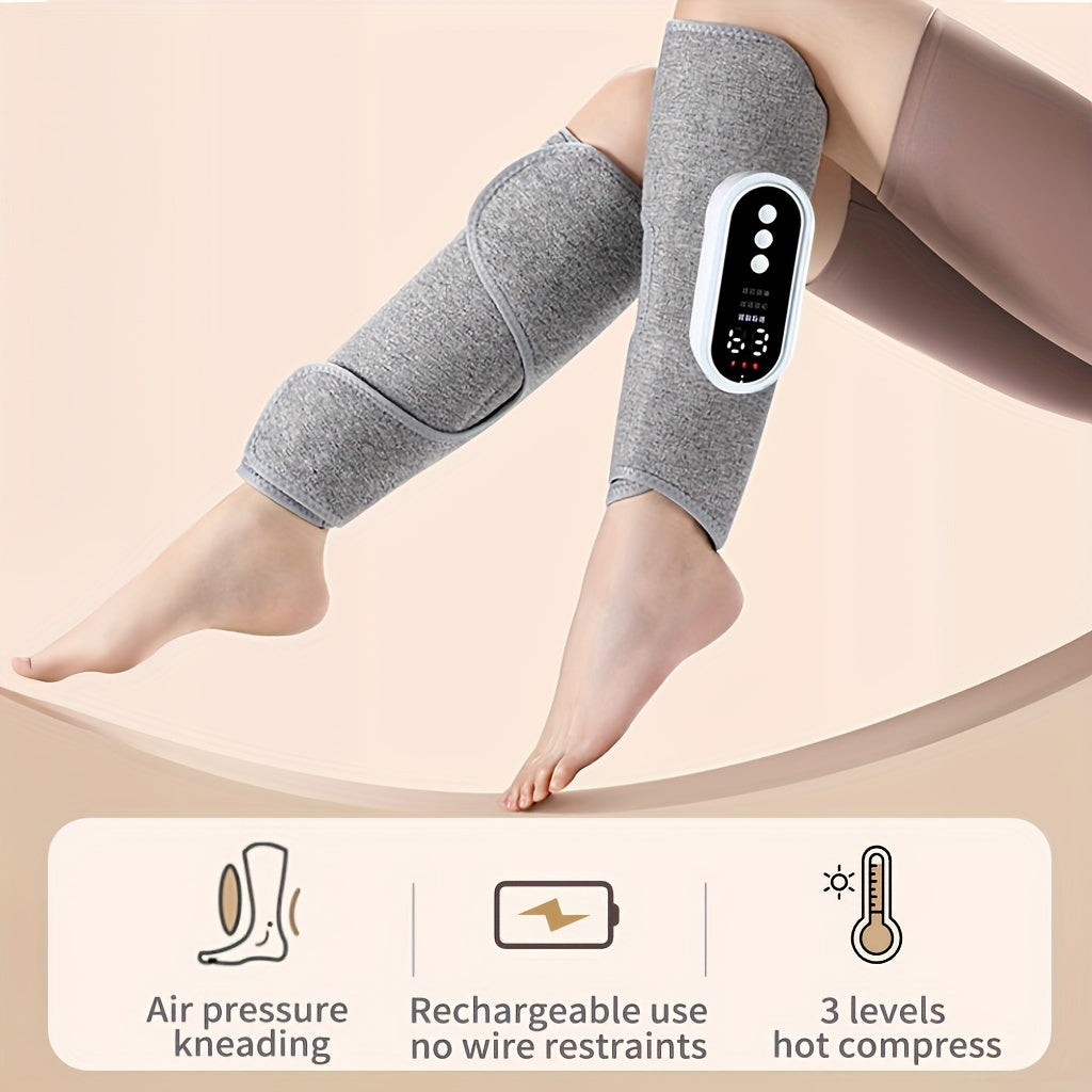 Calf air compression massager with heat, designed for muscle relaxation and circulation, 3 modes, ideal gift for women, men, and family.