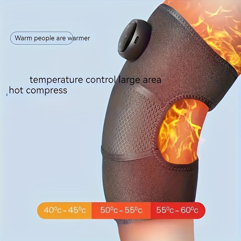 Heated 3-in-1 knee, elbow, and shoulder brace with adjustable heating modes.