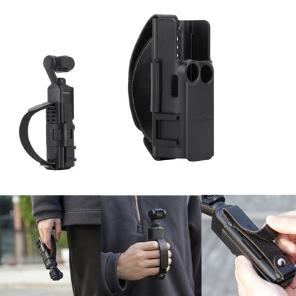 Accessory kit for DJI Pocket 3 with anti-drop strap, cold shoe extension handle, protective frame, and extended handle.