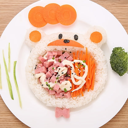 This package includes five adorable cat and panda rice molds, along with 160 grams of rice. Perfect for creating your own DIY sushi bento, these molds are also great for shaping rice balls. Additionally, you will receive seaweed kitchen tools and a