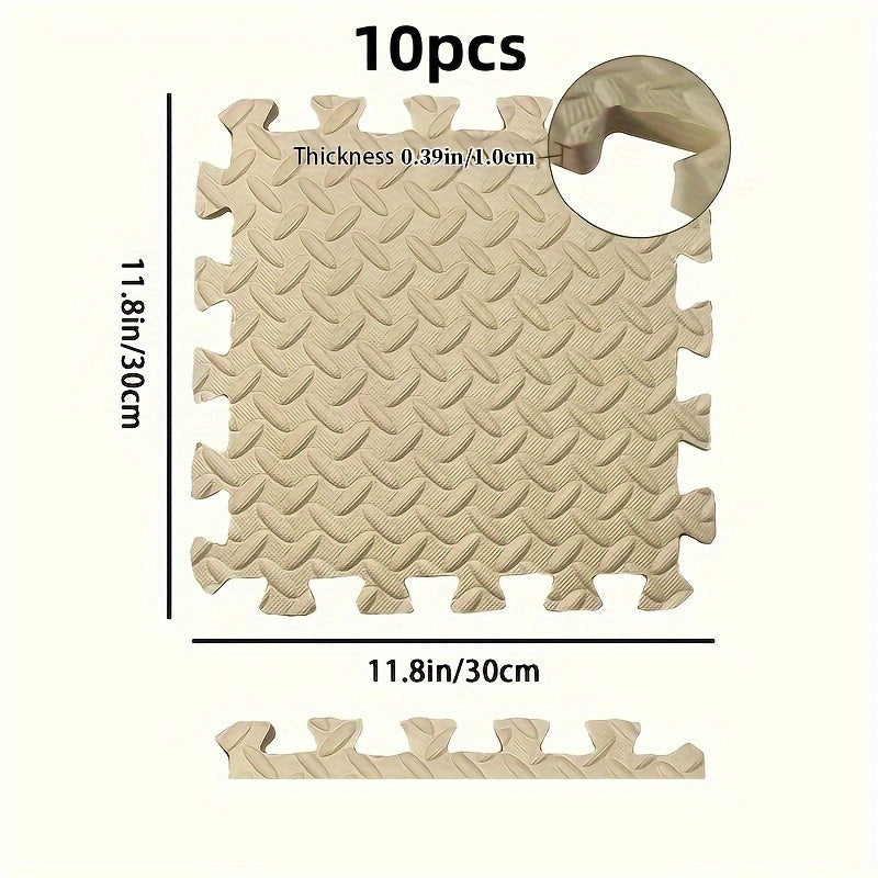 Easter Gift: 10-Pack of Foam Mats for Children Climbing with Non-Slip Anti-Fall Waterproof Technology. Mats are 30cm Long, 30cm Wide, and 1.0cm Thick, Available in 10 Colors for Arbitrary Splicing.