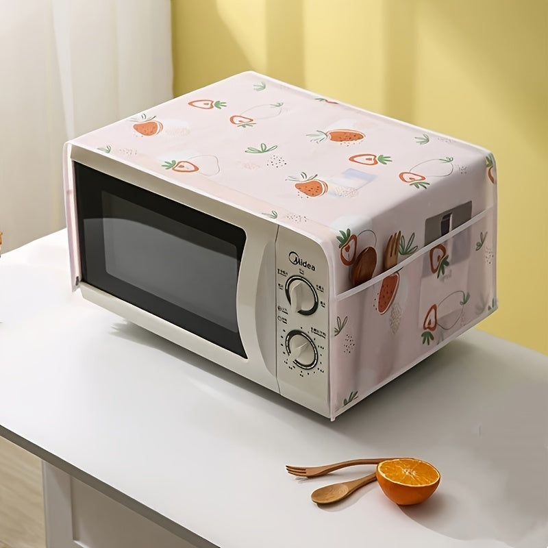 This modern minimalist PEVA microwave dust cover is designed to protect your kitchen appliance from dust and spills. It is waterproof and oil-resistant, making it a practical addition to your kitchen organizers and storage accessories.