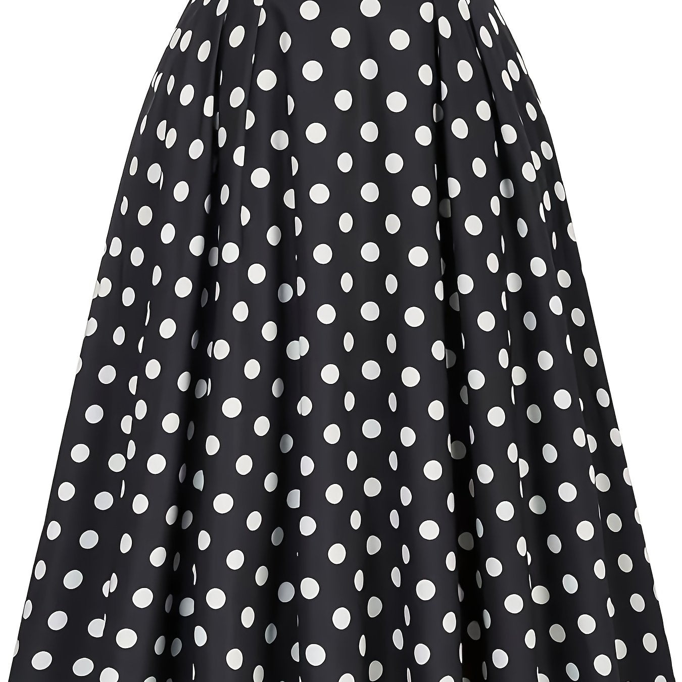 High waist flared skirt with polka dots and ruffled hem.