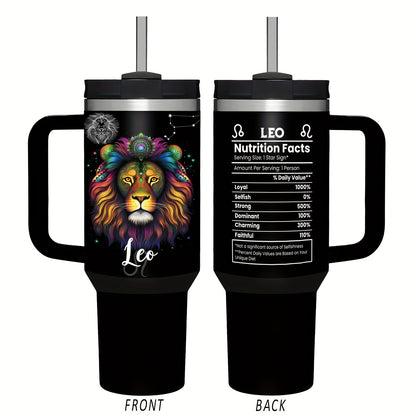 40oz zanglamas po'latdan yasalgan Zodiac Tumbler tutqichi va solg'ich bilan - Tug'ilgan kunlar, Rojdestvo va Sevgi kuni uchun mukammal sovg'a - Oqmas, BPA-free astrologiya qahva kubogi erkaklar va ayollar uchun