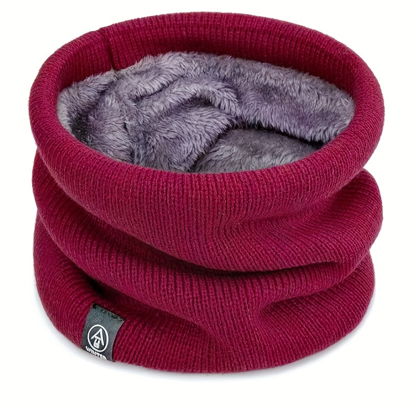 Winter Scarf for Men and Women, Cozy Knitted Neck Cover with Plush Lining, Made of Polyester & Spandex, Suitable for Casual and Outdoor Activities, Doubles as a Cycling Face Mask and Headscarf, Fashionable Unisex Accessory