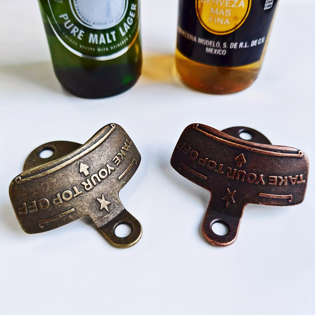 1pc Wall Mounted Beer Bottle Opener for DIY and Bar Decor.