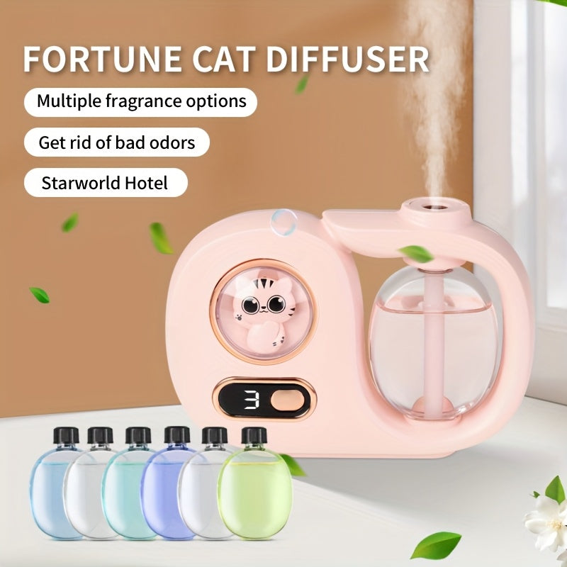 Automatic essential oil diffuser set with timed spraying, digital display, and long-lasting deodorization. Ideal for bedrooms, bathrooms, living rooms, offices, and aroma diffusion.