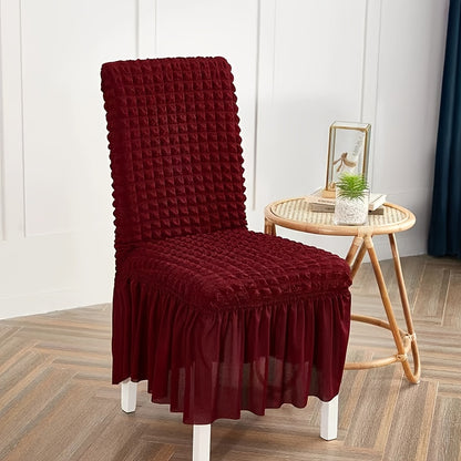 4 universal stretch chair covers with skirt, durable and washable, easy to fit and protect furniture