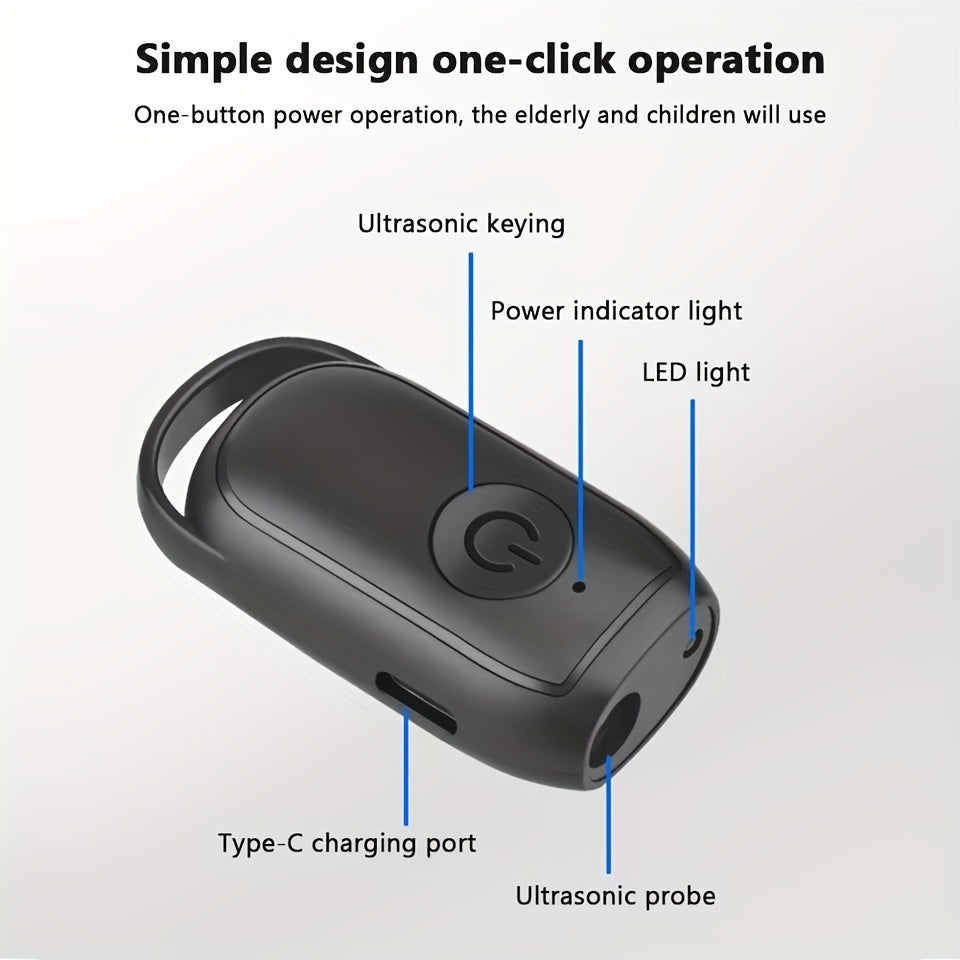 USB rechargeable dog training device with soundwave technology. Handheld, mini size for outdoor use. Features anti-barking control and safe distance control with LED light.