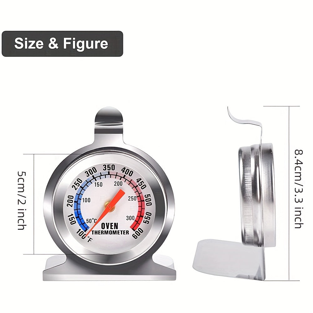 Термометр для духовки из нержавеющей стали для электрических/газовых духовок, мгновенное считывание, большой циферблат (50-300°C/100-600°F) - обеспечивает идеально приготовленные блюда
