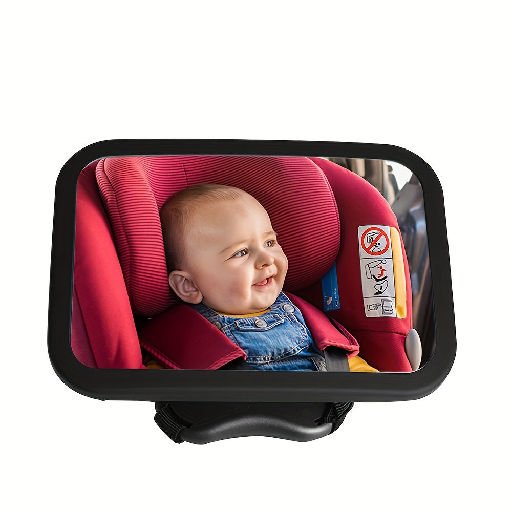 Durable Safety Car Mirror with 360-Degree Rotation, Wide Rear Facing View, and Crystal Clear Reflection