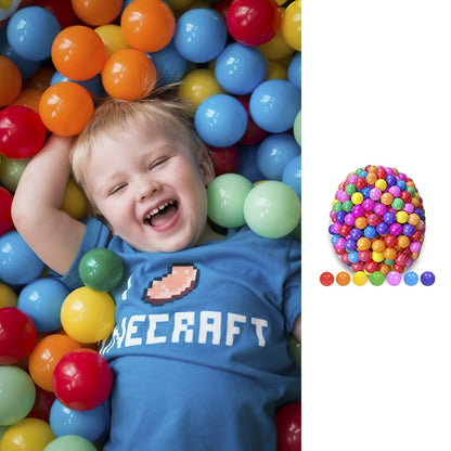 120 vibrant candy-colored ocean play balls made of non-toxic, durable PE material for kids' ball pits, outdoor fun, and active playtime.