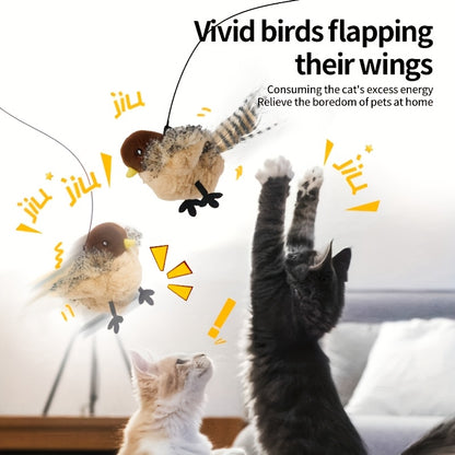 Upgraded USB charging fan with artificial feather wings for cats and dogs