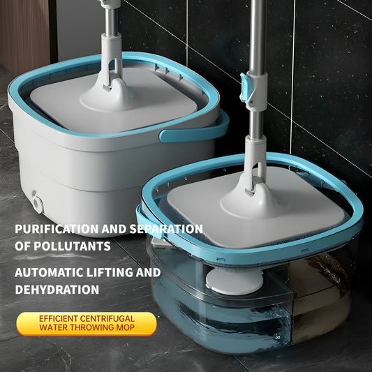 1 Set of Hands-free Wash Mop and Bucket for Sewage Separation, Rotating Floor Mop for Household Use. Lazy Mop for Dust Removal, suitable for both Dry and Wet cleaning. Perfect for Home, Kitchen, and Bathroom floors. Great for Cleaning Supplies and