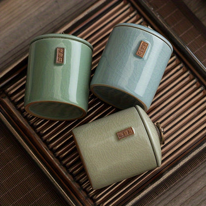 Stylish Ceramic Tea Storage Container - Keeps Loose Leaf Tea and Coffee Beans Fresh, Great for Organizing Your Kitchen