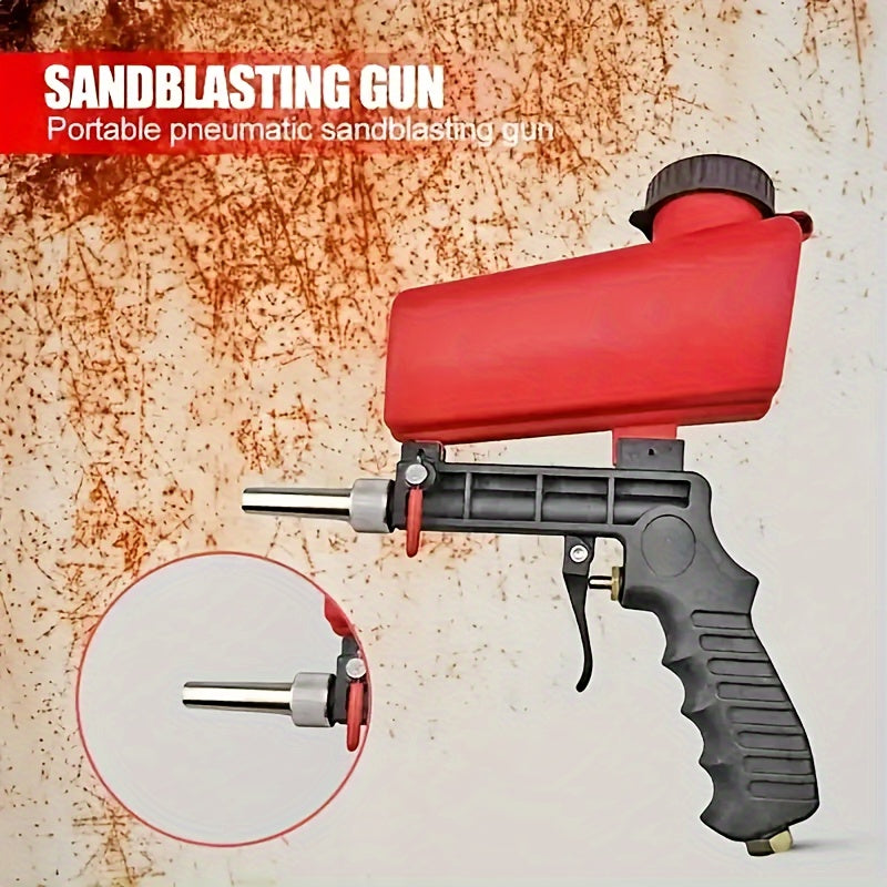 Portable 90psi Gravity-Fed Sandblasting Gun - Ideal for RVs & Accessories for Rust Removal & Detailing.