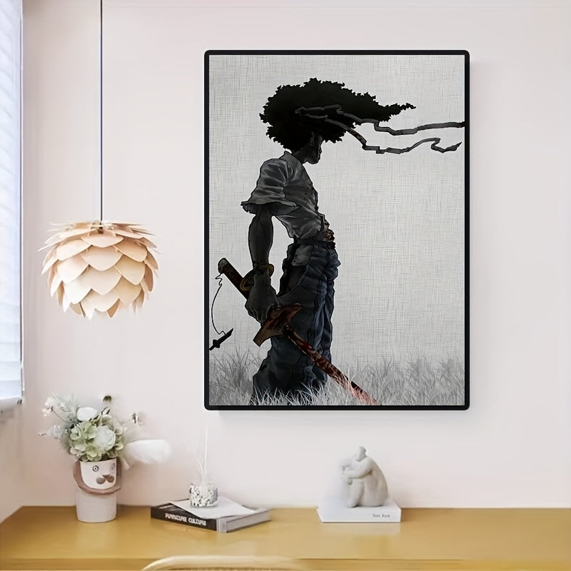 African Samurai Anime Poster for Room Decor without Frame